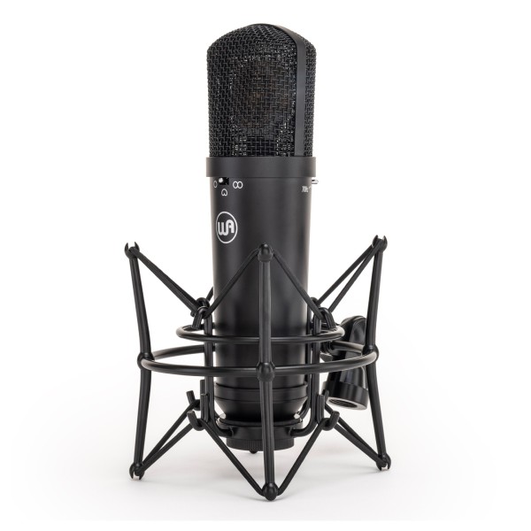 Warm Audio WA-87jr, Black - Angled with Mount