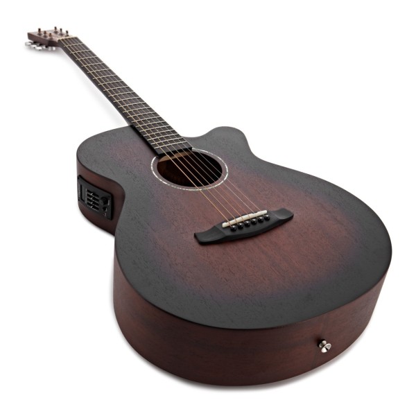 Tanglewood TWCRSFCE Crossroads Electro Acoustic Left Handed, Whiskey Burst - angled shot