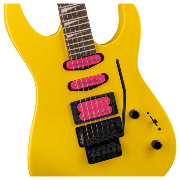 Jackson X Series Dinky DK3XR HSS, Caution Yellow Closeup