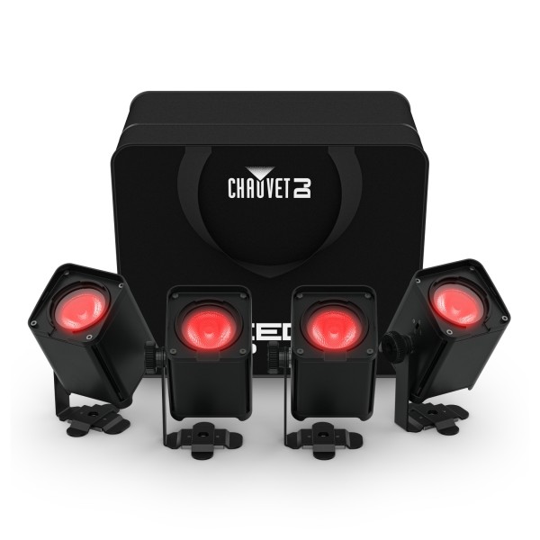 Chauvet DJ Freedom H1 IP X4 Wireless LED Wash Light System 4 Pack, Black - Full Pack