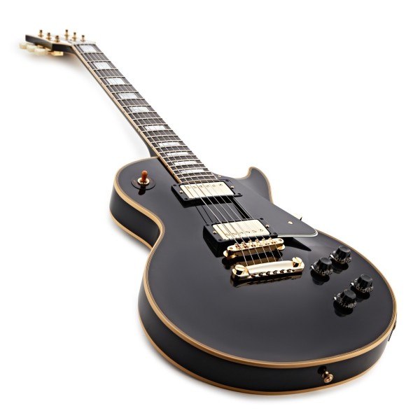 Gibson Custom 1957 Les Paul Custom Reissue 2-Pickup VOS, Ebony #751129 - angled shot
