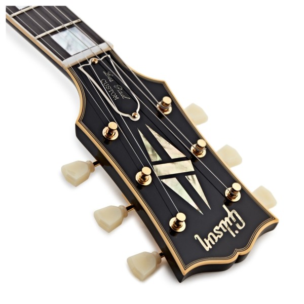 Gibson Custom 1957 Les Paul Custom Reissue 2-Pickup VOS, Ebony #751129 - headstock logo