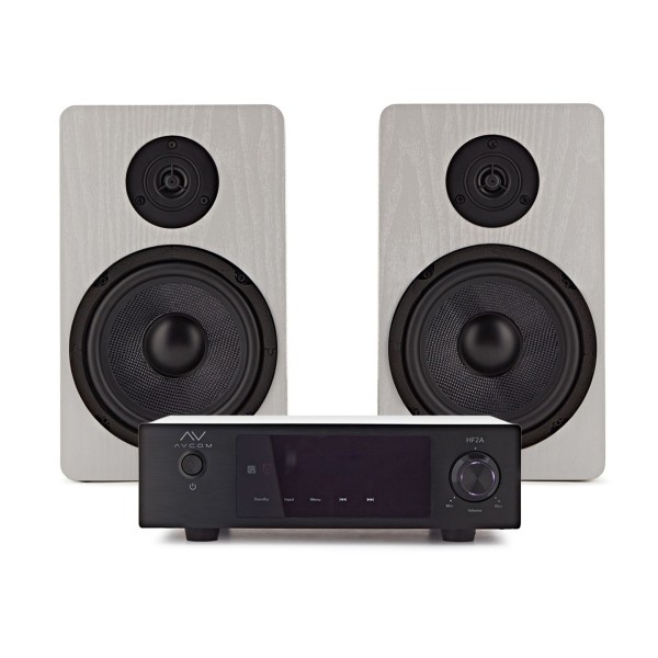 AVCOM Solid State Amplifier with Passive Speakers, Black