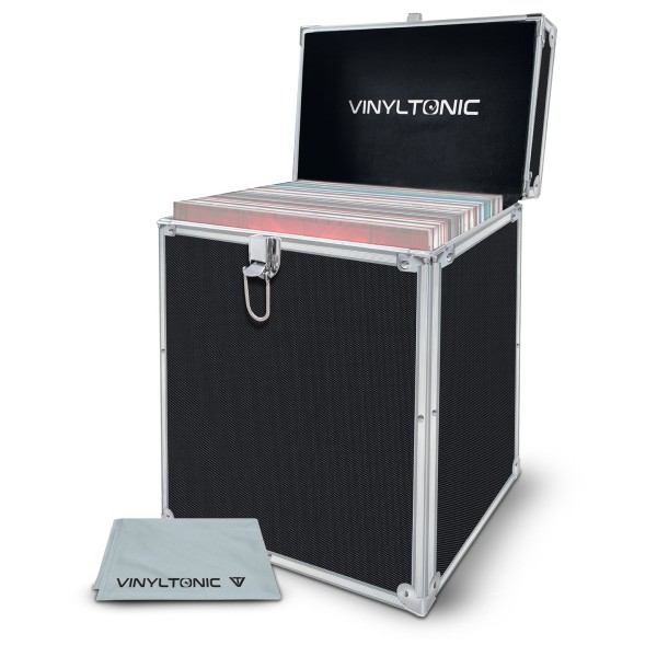 Vinyl Tonic 12" Black LP Storage Case With Microfibre Cloth - Main