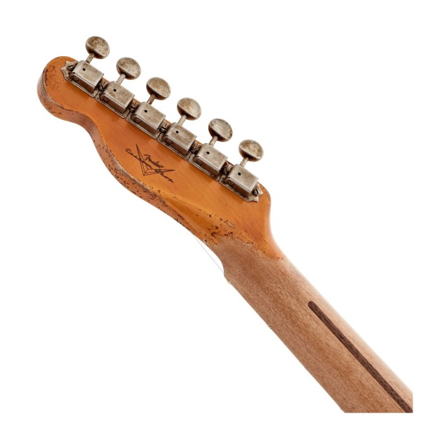 Fender Custom Shop 1952 Telecaster Super Heavy Relic, Faded Violin Burst - back of headstock