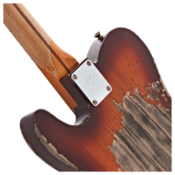 Fender Custom Shop 1952 Telecaster Super Heavy Relic, Faded Violin Burst - neck joint