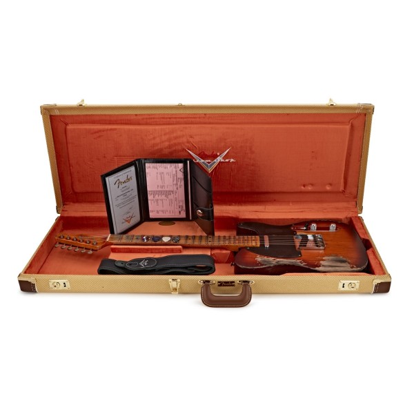 Fender Custom Shop 1952 Telecaster Super Heavy Relic, Faded Violin Burst - guitar in case