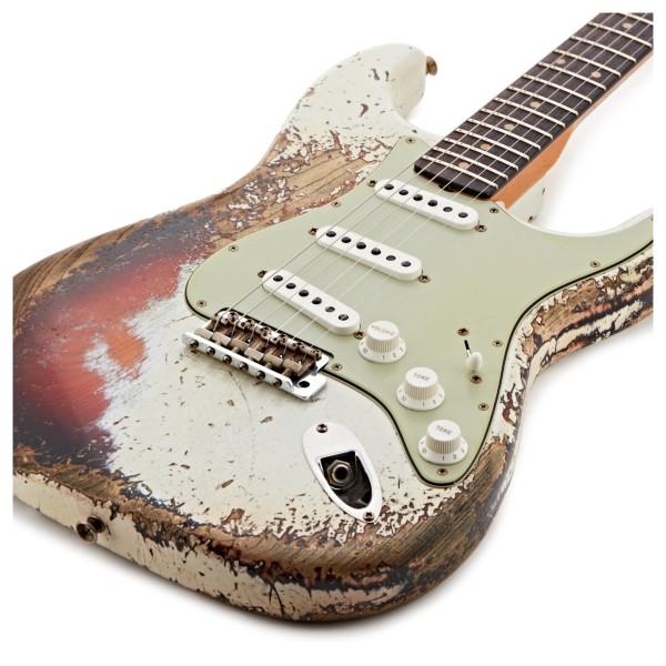 Fender Custom Shop 1961 Stratocaster Super Heavy Relic, Aged Olympic White over 3-Color Sunburst - body