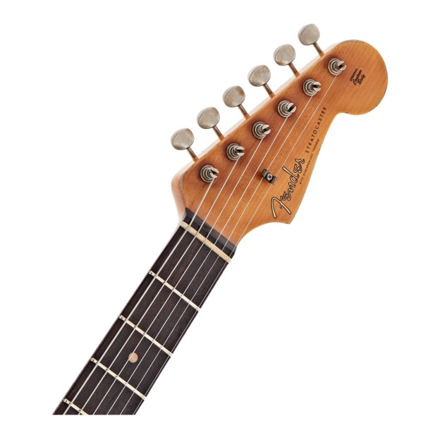 Fender Custom Shop 1961 Stratocaster Super Heavy Relic, Aged Olympic White over 3-Color Sunburst - headstock