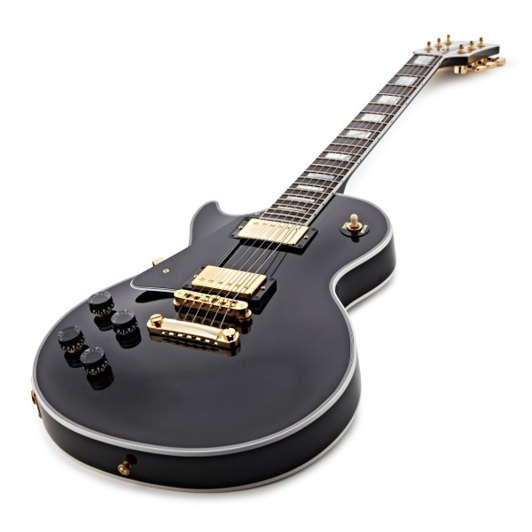 Gibson Custom Les Paul Custom Left Handed, Ebony #CS402843 - angled shot