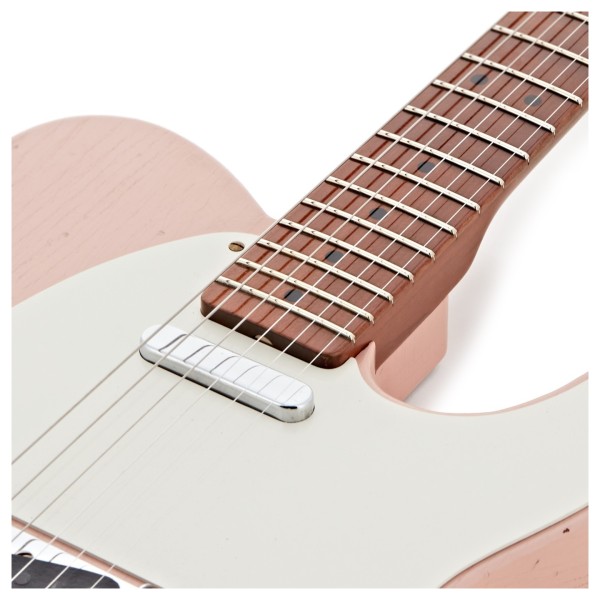 Fender Custom Shop Limited Edition Roasted Reverse '50s Telecaster Journeyman Relic, Aged Shell Pink - upper frets