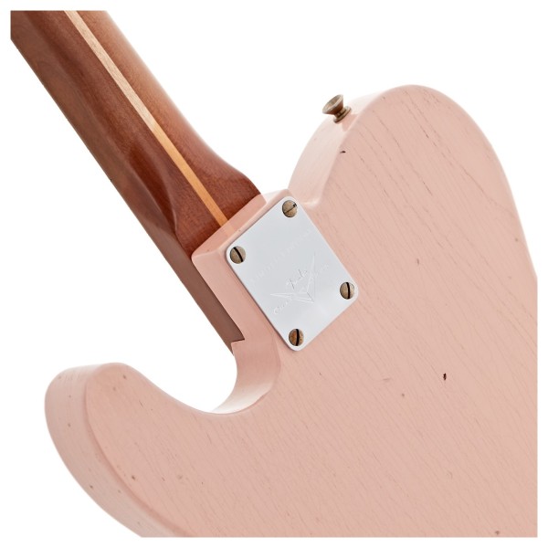 Fender Custom Shop Limited Edition Roasted Reverse '50s Telecaster Journeyman Relic, Aged Shell Pink - neck joint