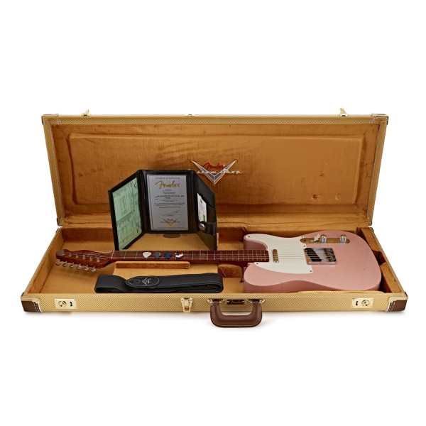 Fender Custom Shop Limited Edition Roasted Reverse '50s Telecaster Journeyman Relic, Aged Shell Pink - guitar in case