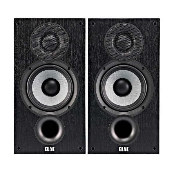 ELAC Debut B5.2 Vinyl Bookshelf Speaker (Pair), Black Ash - front