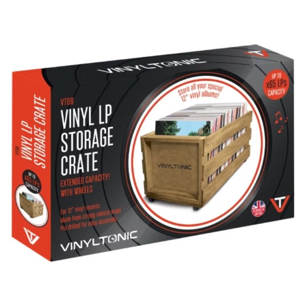 Vinyl Tonic Stackable LP Crate, Teak - box