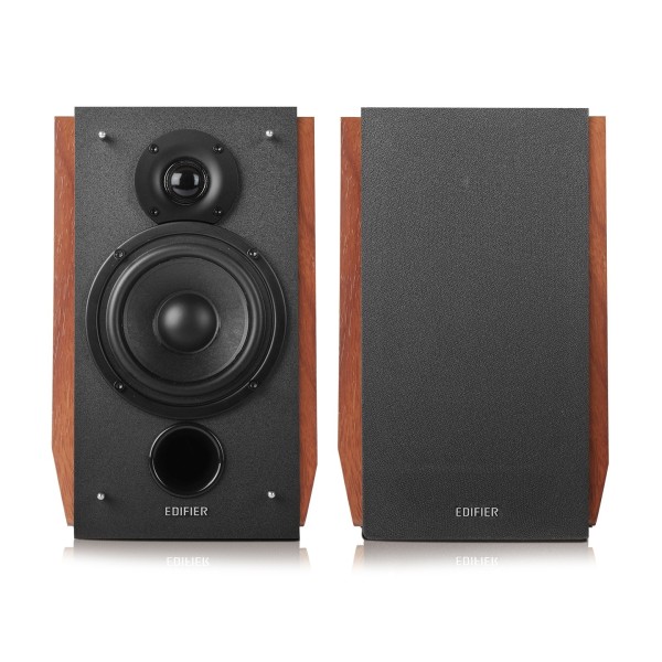Edifier R1700BTS Active 2.0 Bluetooth Bookshelf Speaker Set, Brown - dual front 