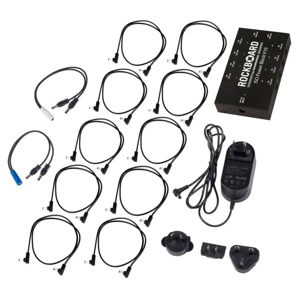RockBoard ISO Power Block V10 Isolated Multi Power Supply - unit, cables, and power supply