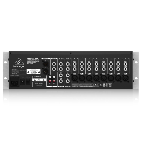 Eurorack RX1202FX Pro Mixer - back view