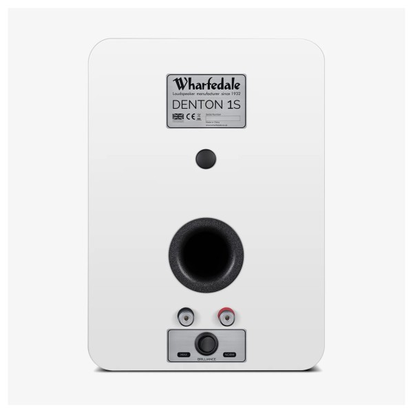 Wharfedale Denton 1S Passive Bookshelf Speaker, White rear 