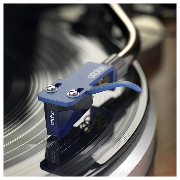 Ortofon 2M Blue Moving Magnet Cartridge - Lifestyle Image, tracking record groove