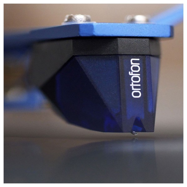 Ortofon 2M Blue Moving Magnet Cartridge - Lifestyle Image, up-close, front on