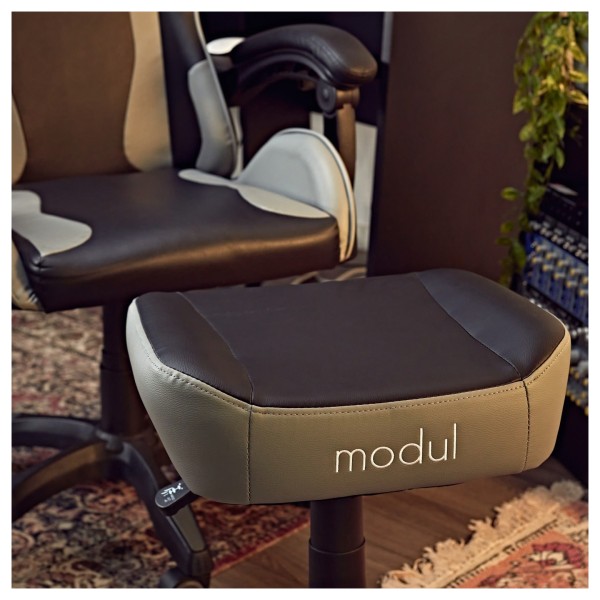 modul Reclining Studio Chair and Footstool, Black and Grey