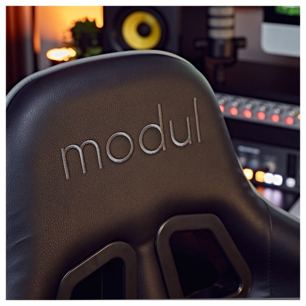 modul Reclining Studio Chair and Footstool, Black and Grey