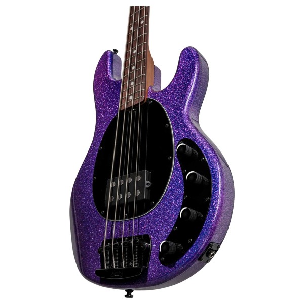 Sterling Stingray RAY34 Bass, Purple Sparkle - body