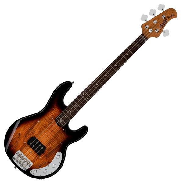 Sterling Stingray RAY34 Spalted Maple Top, 3-Tone Sunburst