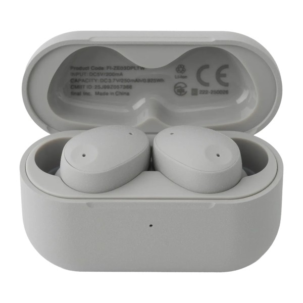Final ZE300 Compact Wireless ANC Earbuds, Greige - In Case