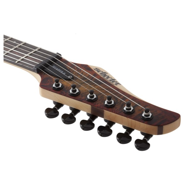 Schecter Reaper-6, Satin Inferno Burst Headstock