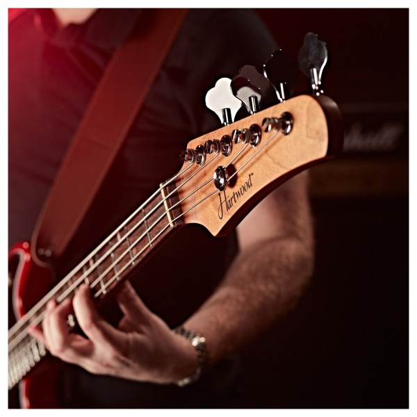 Hartwood Delta Bass Guitar, Orchard Red