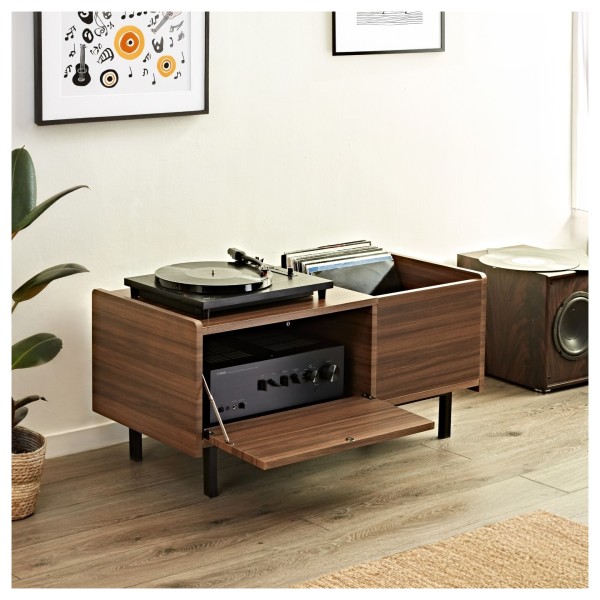 modul Turntable and Records Table, Walnut