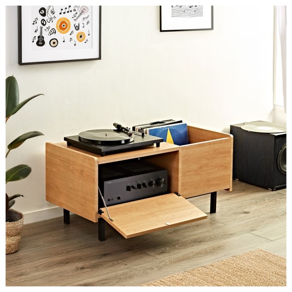 modul Turntable and Records Table, Light Oak