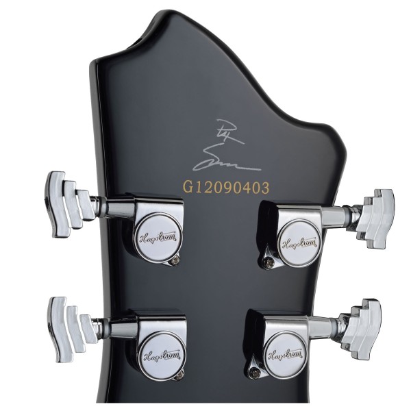 Hagstrom Pat Smear Signature, Black Gloss - signature on headstock