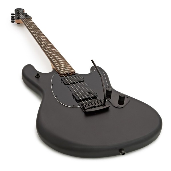 Sterling StingRay Guitar SR30, Stealth Black - angled shot
