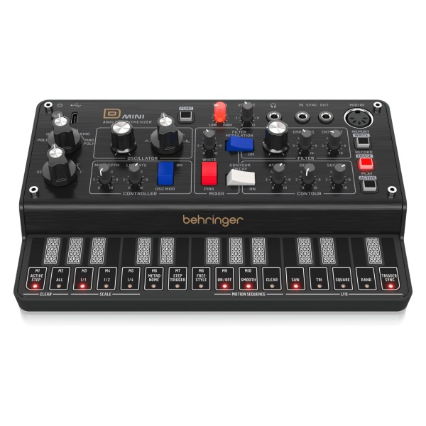 Behringer D MINI Analog Synth_Top-Front_XL