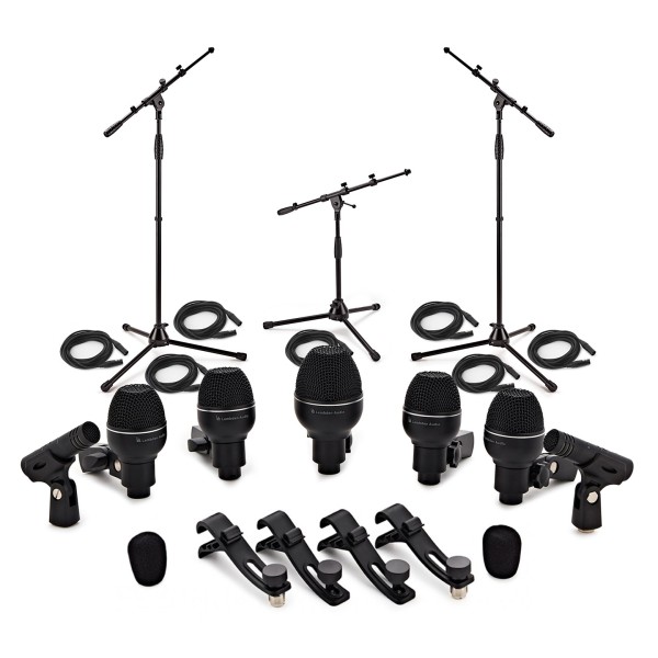 7 Piece Drum Mic Complete Set Including Stands and Cables