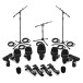 7 Piece Drum Mic Complete Set Including Stands and Cables