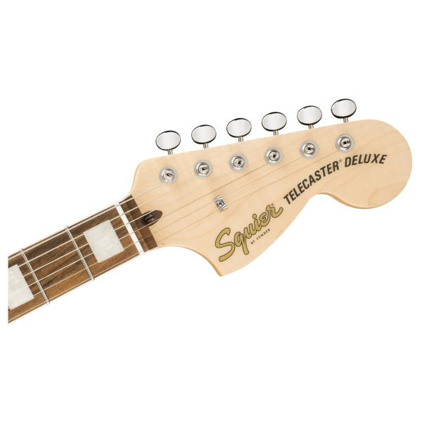 Squier Paranormal Troublemaker Telecaster Deluxe Bigsby, Black - headstock
