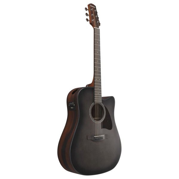 Ibanez AAD70CE Advanced Acoustic, Transparent Charcoal Burst - side view