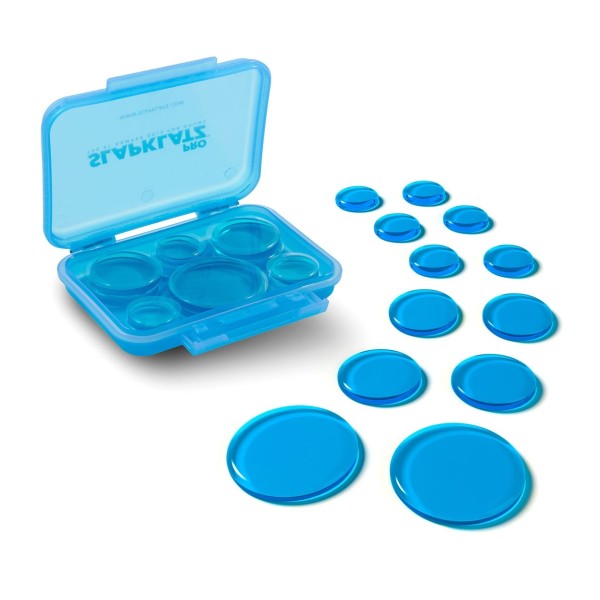 SlapKlatz Pro 12 Piece Drum Dampers, Blue Ice