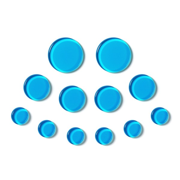 SlapKlatz Pro 12 Piece Drum Dampers, Blue Ice