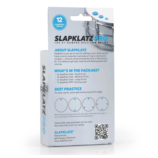 SlapKlatz Pro 12 Piece Drum Dampers, Blue Ice