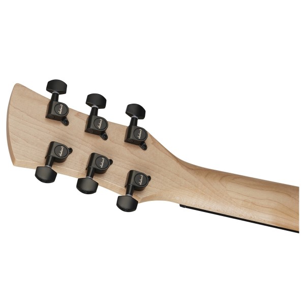 Jackson JS Series Surfcaster JS22 HT, Purple Metallic - back of headstock
