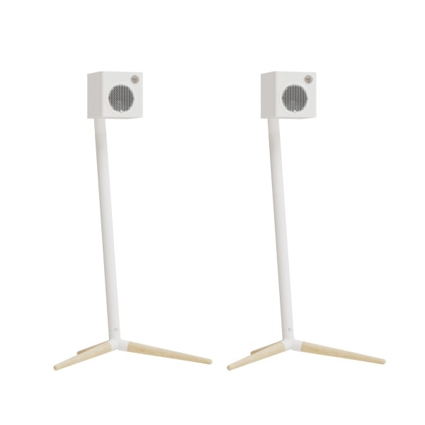 Monitor Audio Radius 4G Floor Stand, Satin White / Natural Ash Wood - radius one example