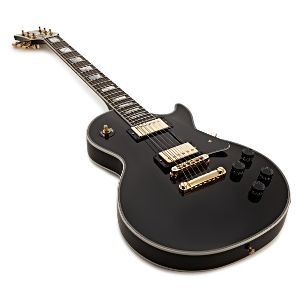 Gibson Custom Les Paul Custom, Ebony #C5501118 - angled shot