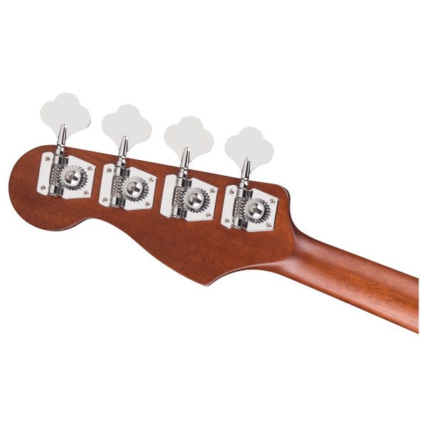 Fender California Deluxe Kingman Bass CE, Black - back of headstock