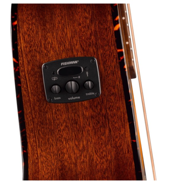 Fender California Deluxe Villager E, Honey Sunburst - preamp controls