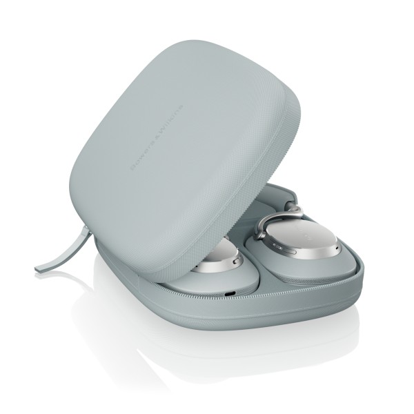 Bowers & Wilkins Px8 S2 Wireless Headphones, Pearl Blue - case open